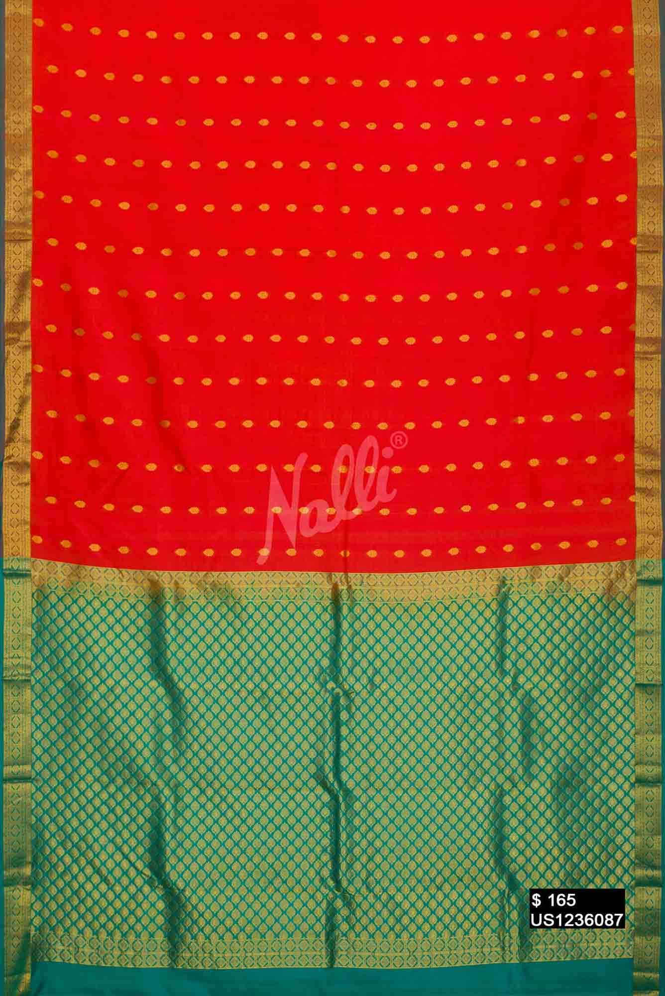 Orange Kanchipuram Silk Saree