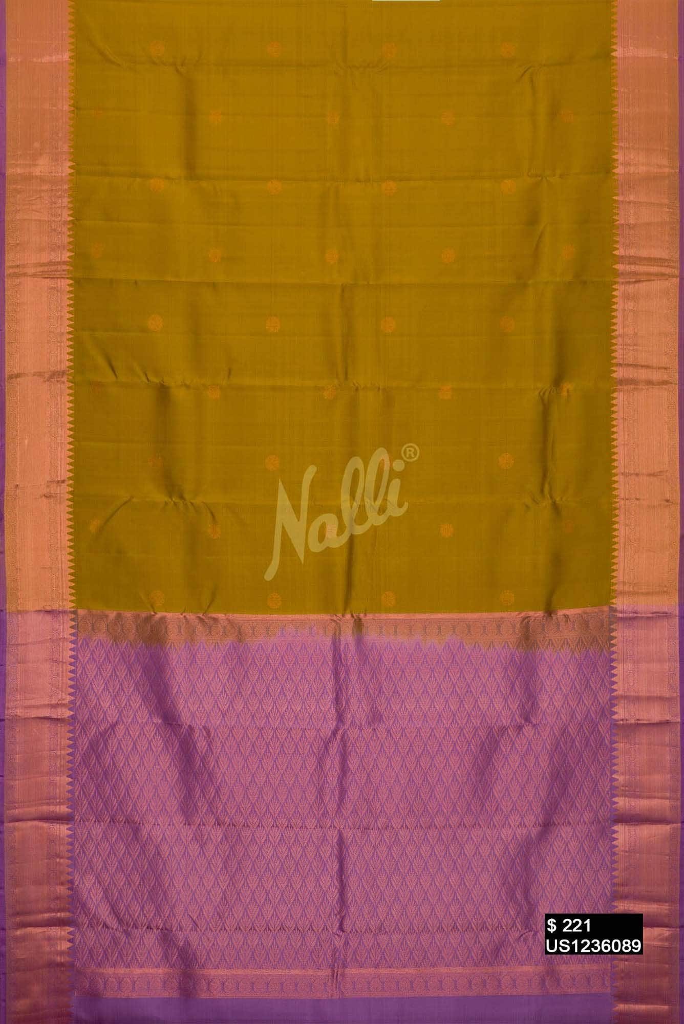 Mehandi Green Kanchipuram Silk Saree