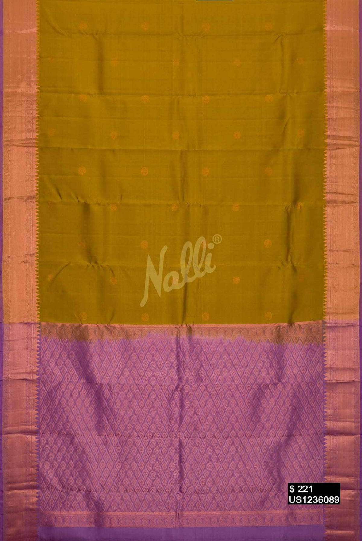 Mehandi Green Kanchipuram Silk Saree