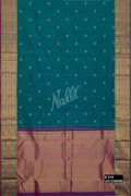 Peacock Blue Kanchipuram Silk Saree