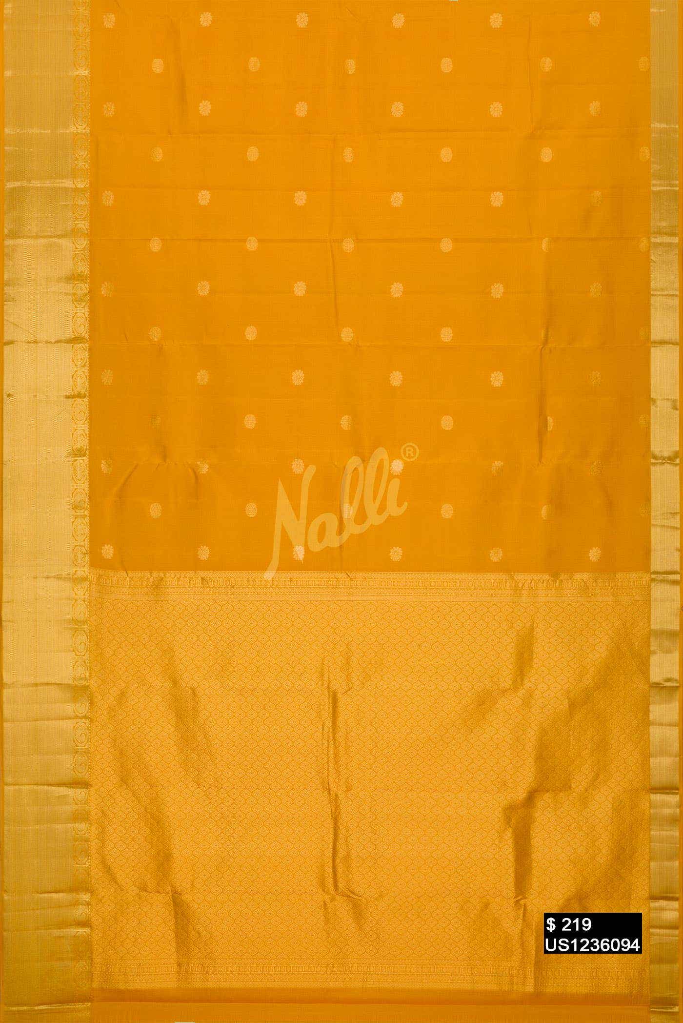 Mustard Kanchipuram Silk Saree