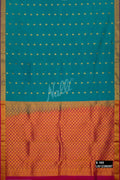 Peacock Blue Kanchipuram Silk Saree