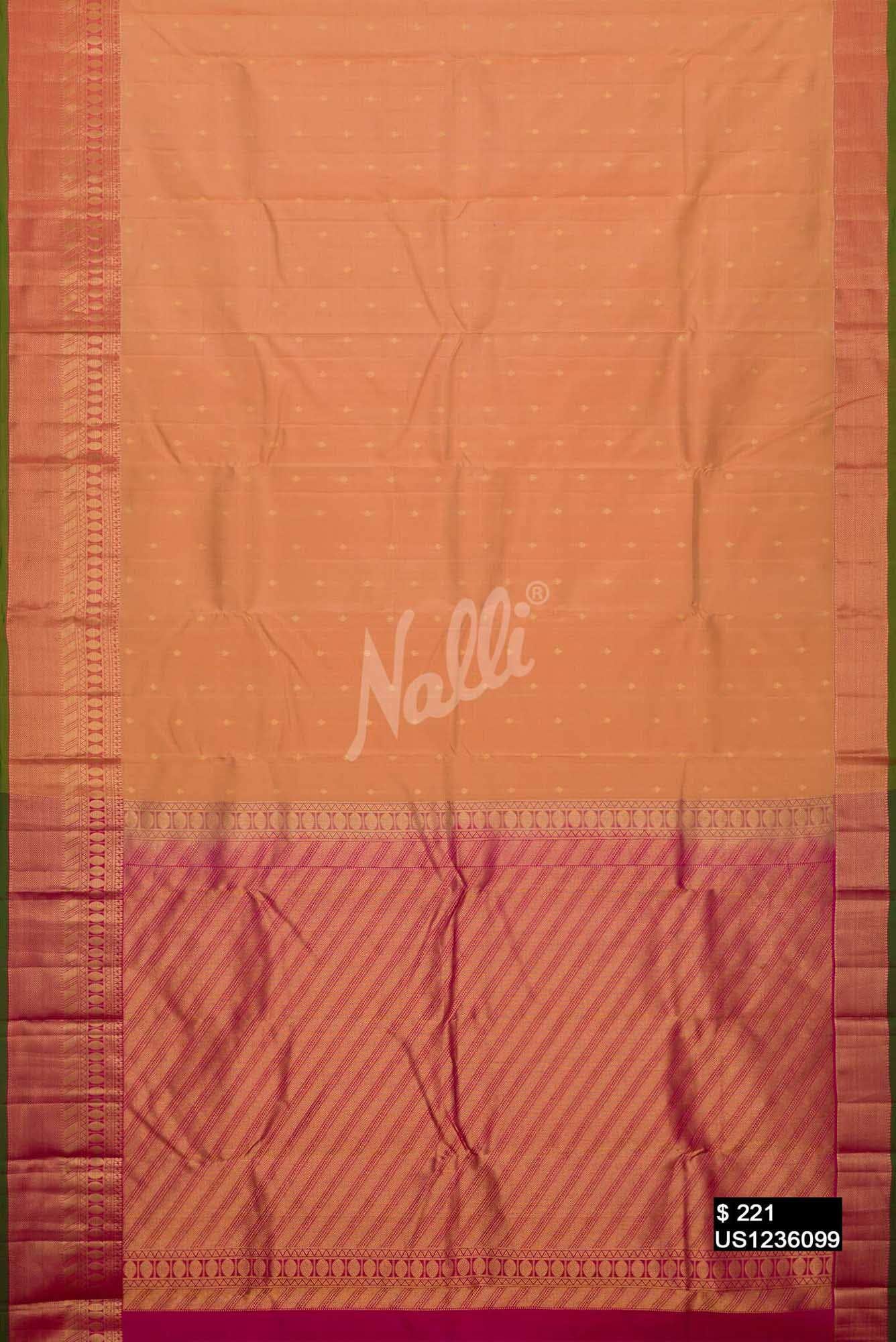 Peach Kanchipuram Silk Saree