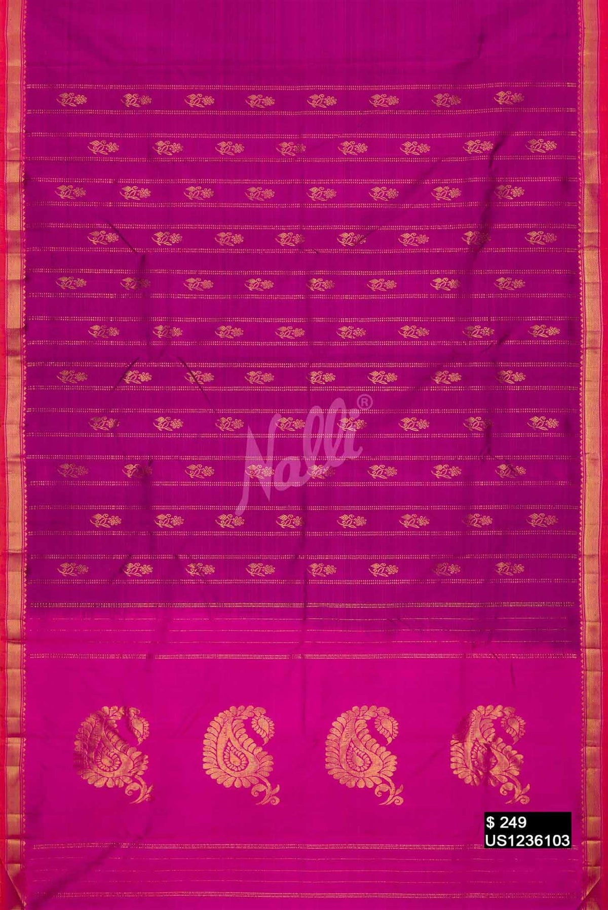 Purple Kanchipuram Silk Saree