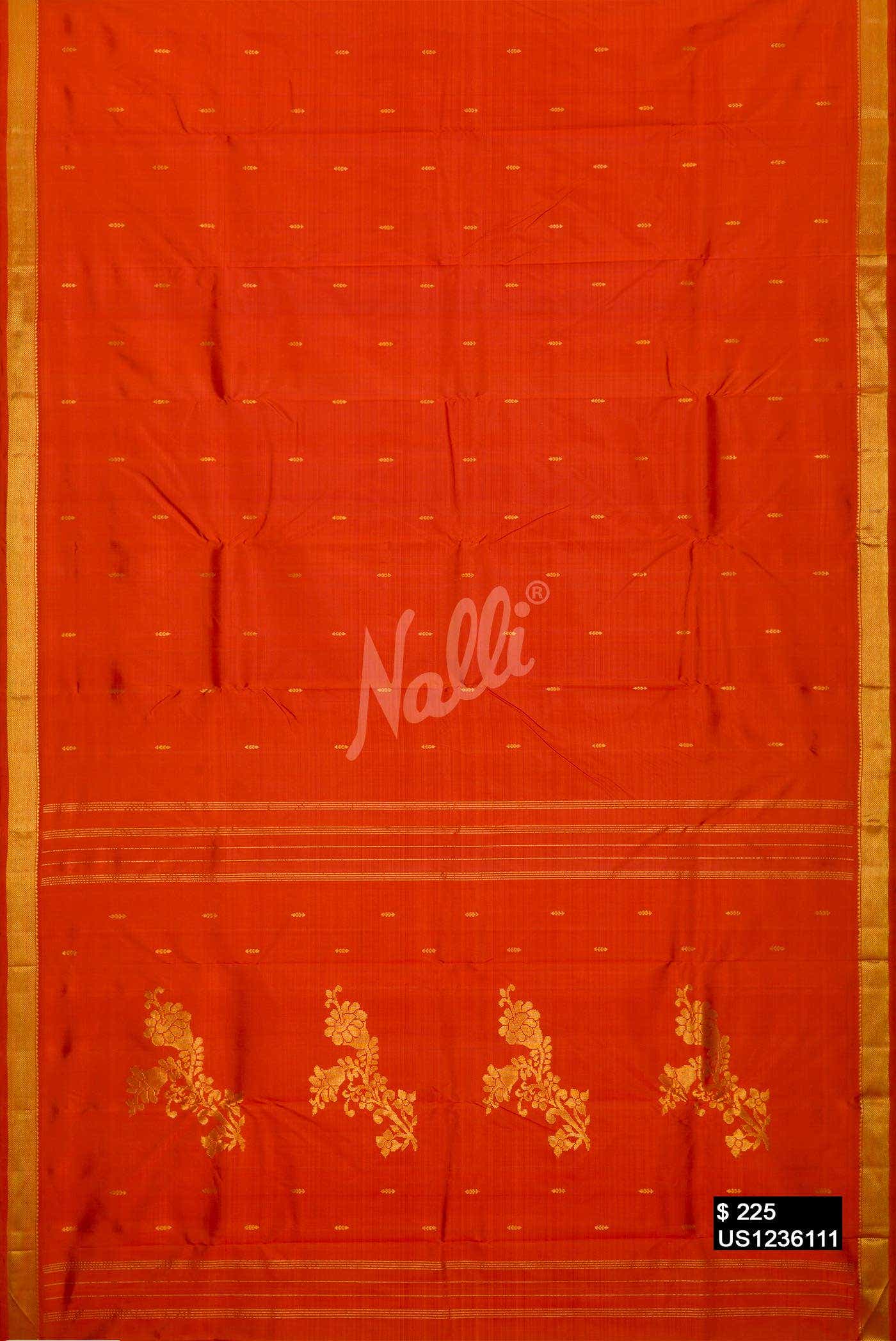 Orange Kanchipuram Silk Saree