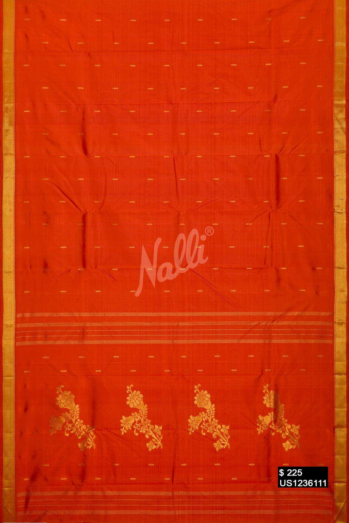 Orange Kanchipuram Silk Saree