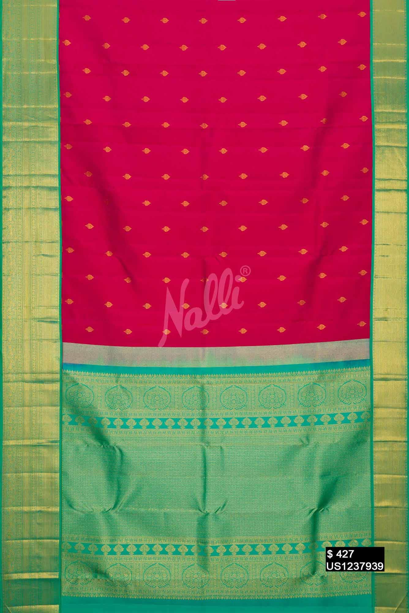Dark Pink Kanchipuram Silk Saree