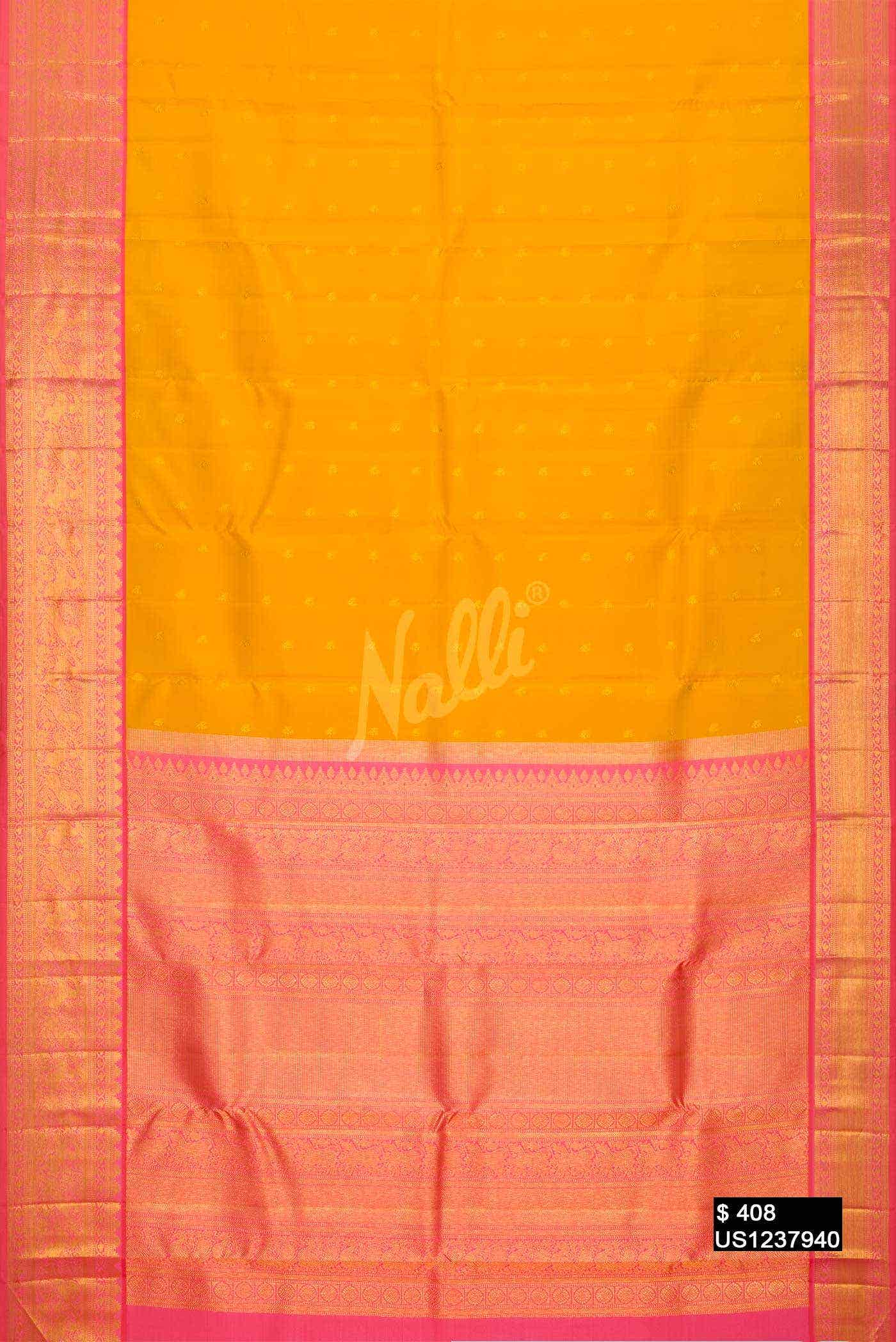 Yellow Kanchipuram Silk Saree