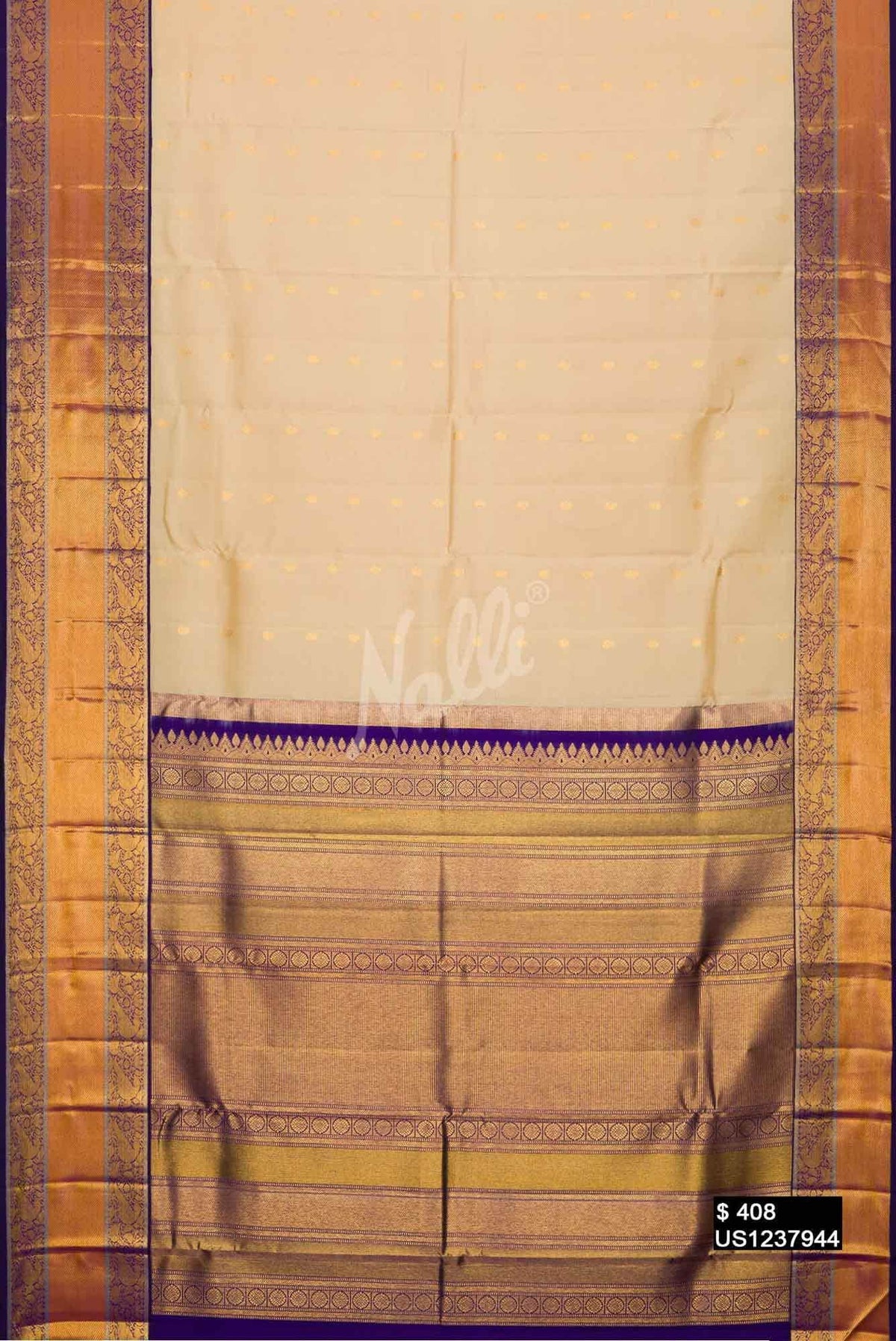 Sandal Kanchipuram Silk Saree