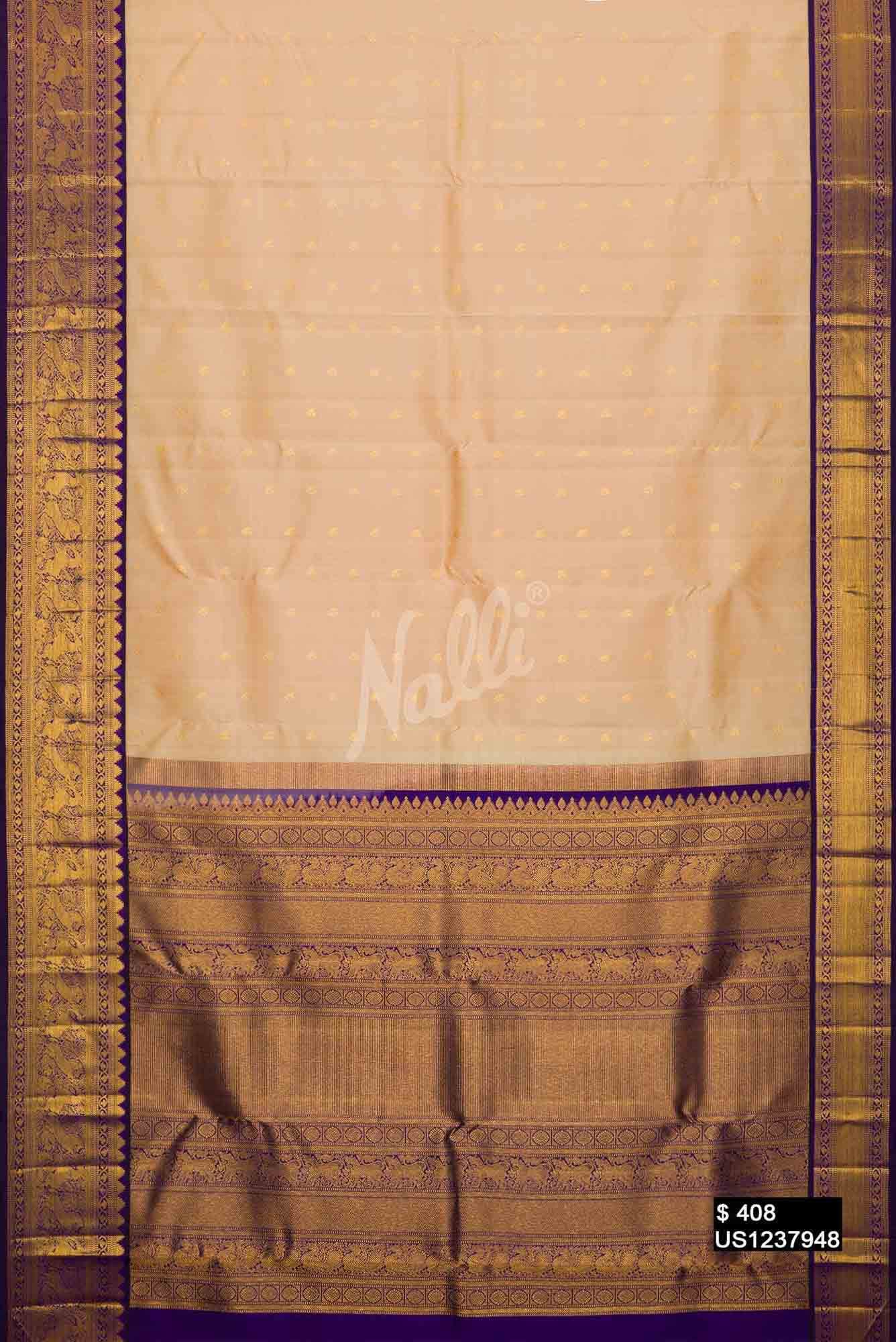 Sandal Kanchipuram Silk Saree