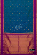 Peacock Blue Kanchipuram Silk Saree