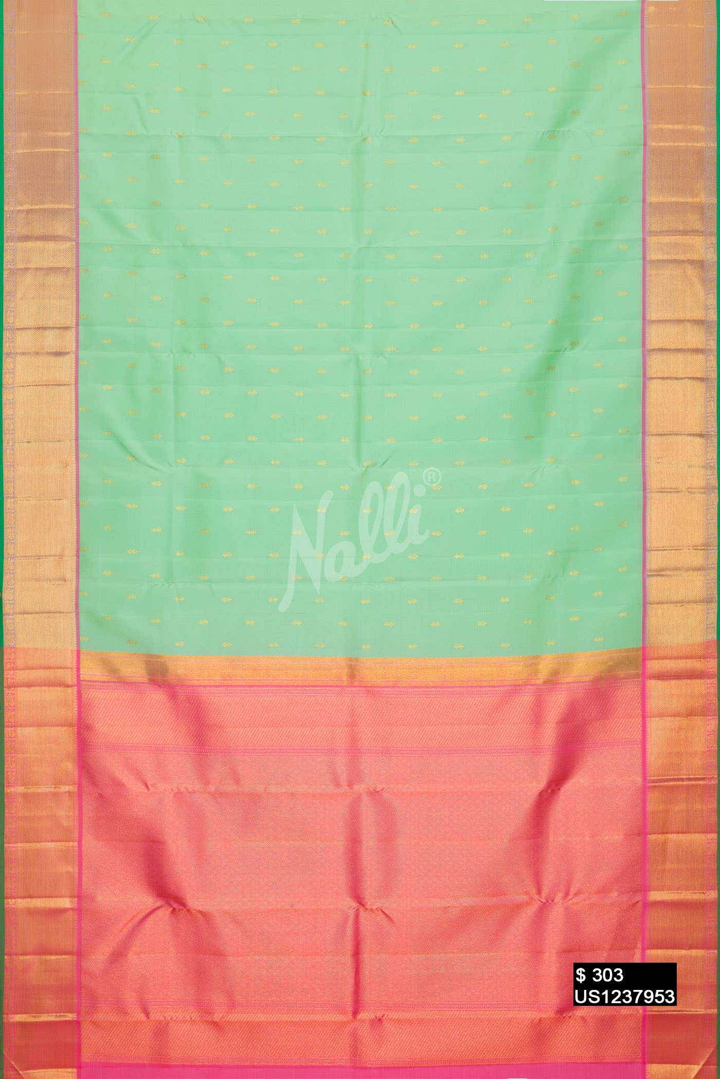 Pista Green Kanchipuram Silk Saree