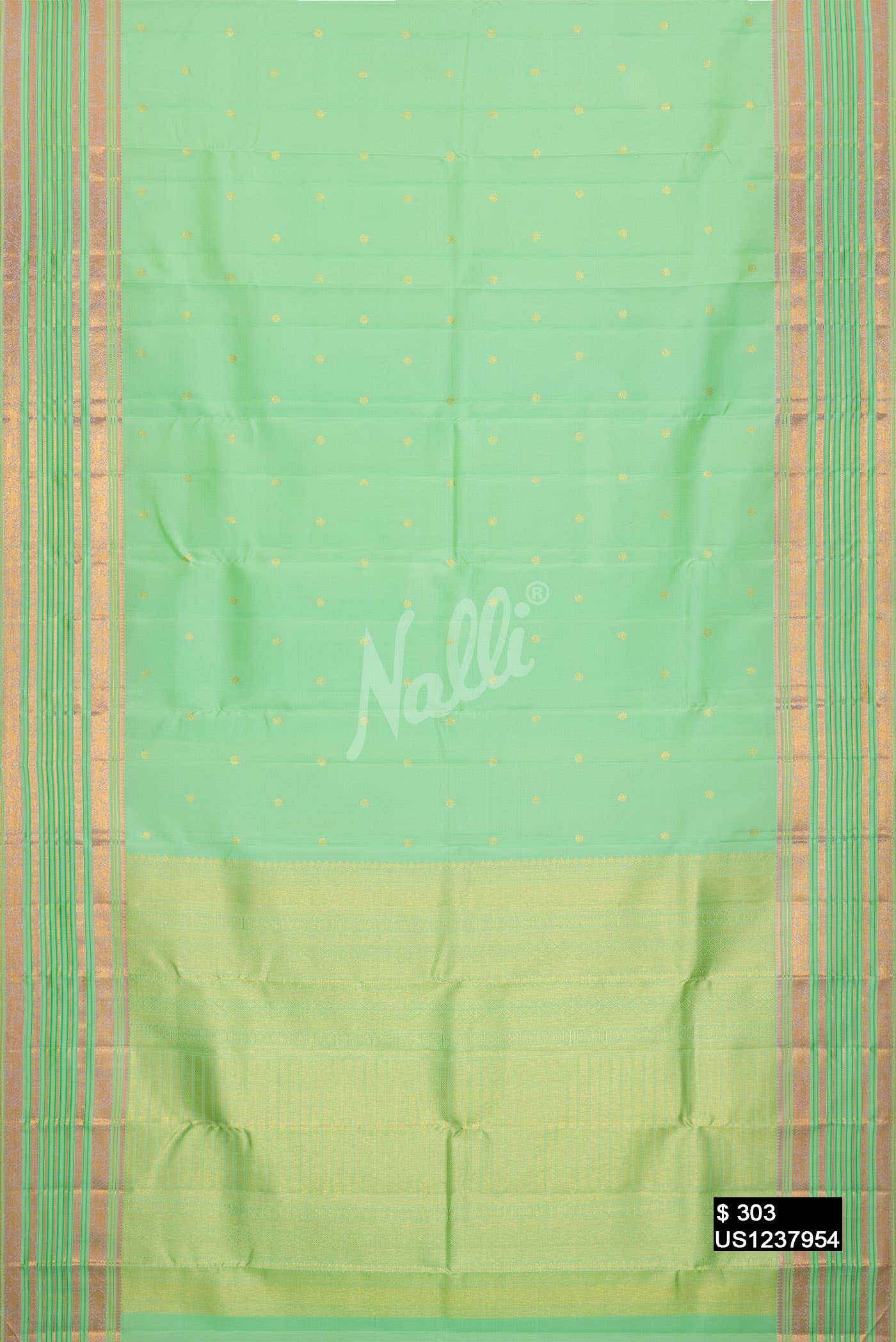Sea Green Kanchipuram Silk Saree
