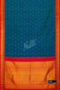 Peacock Blue Kanchipuram Silk Saree