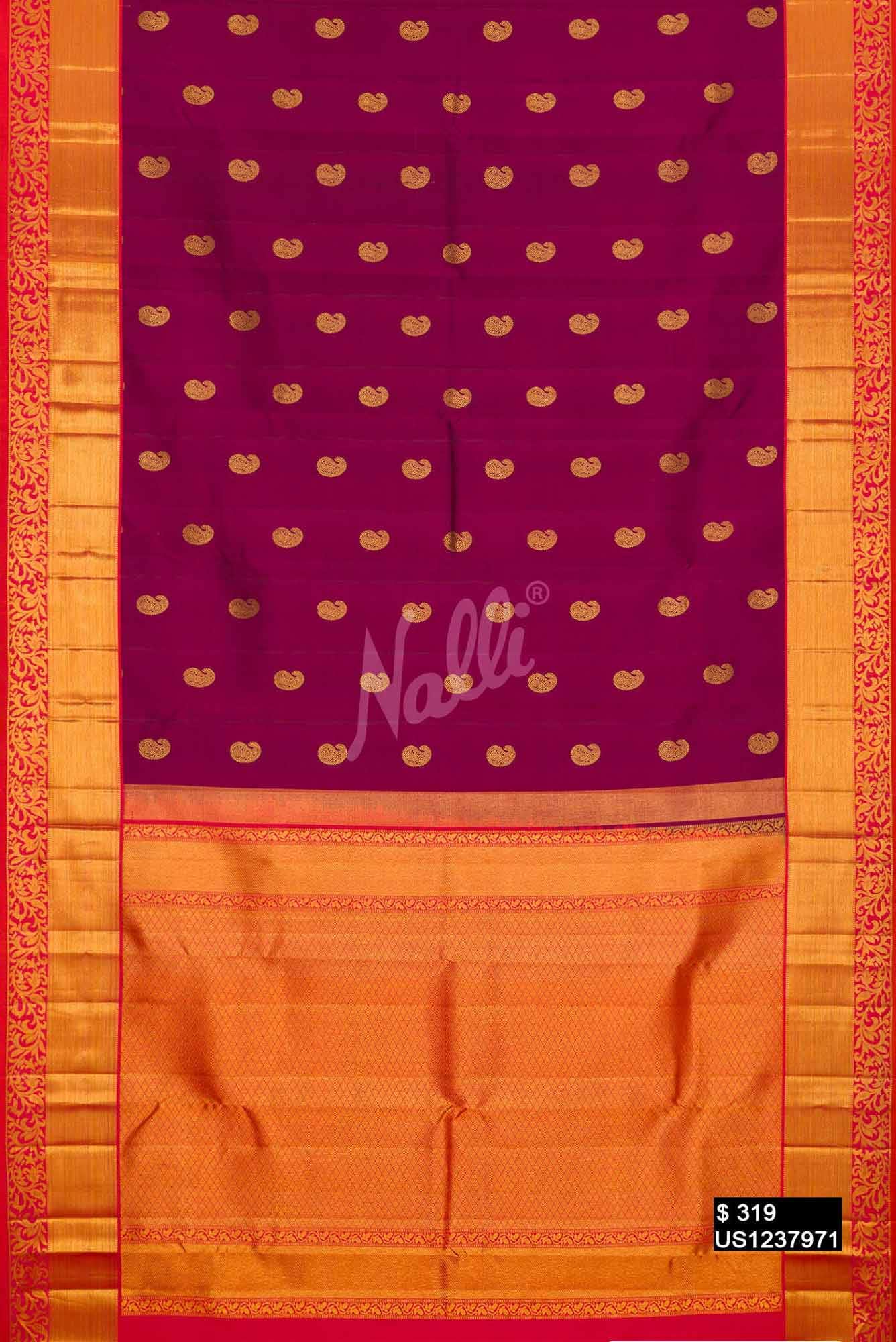 Purple Kanchipuram Silk Saree
