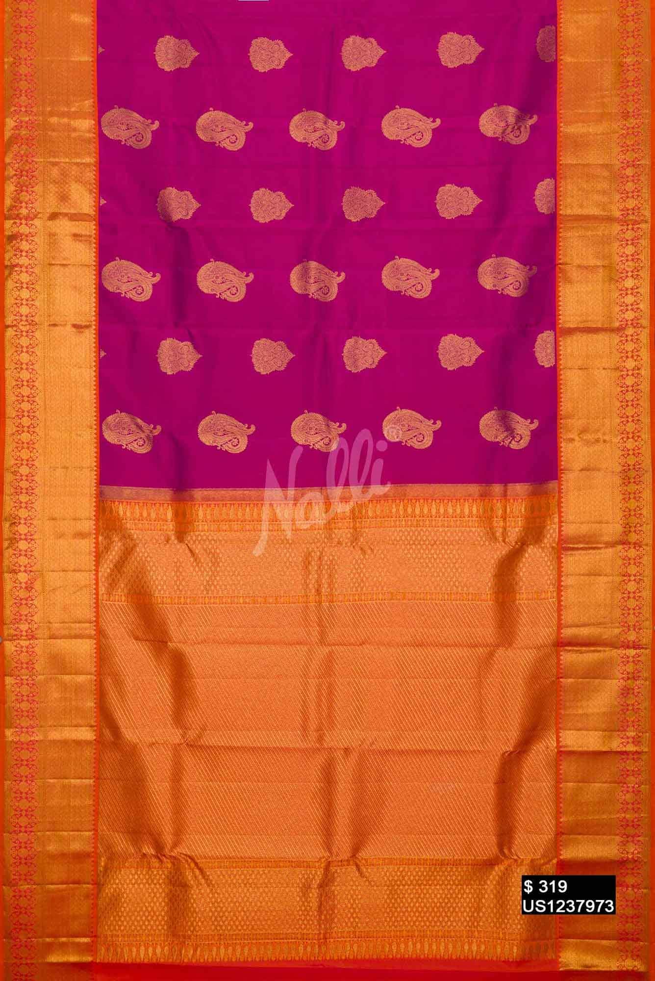 Purple Kanchipuram Silk Saree