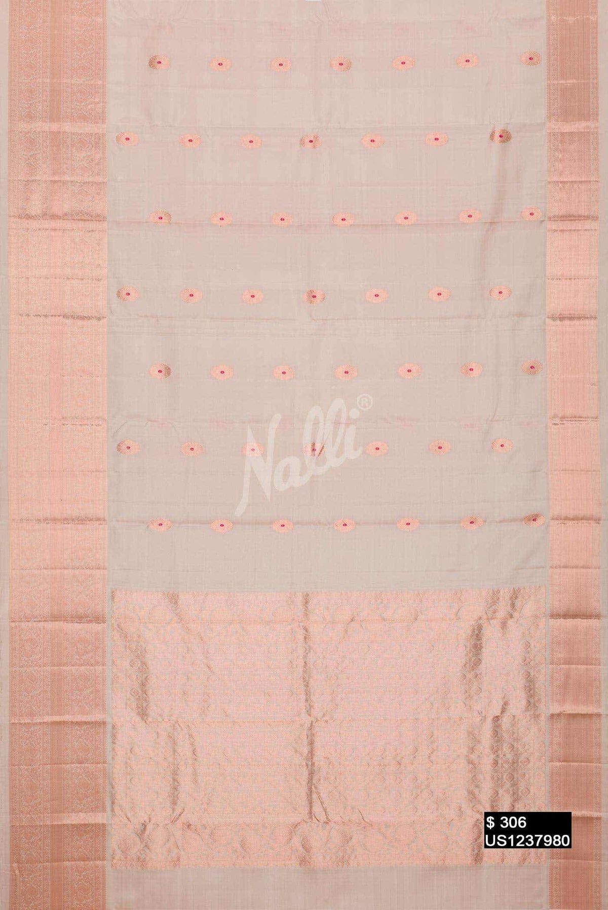 Rose Gold Kanchipuram Silk Saree