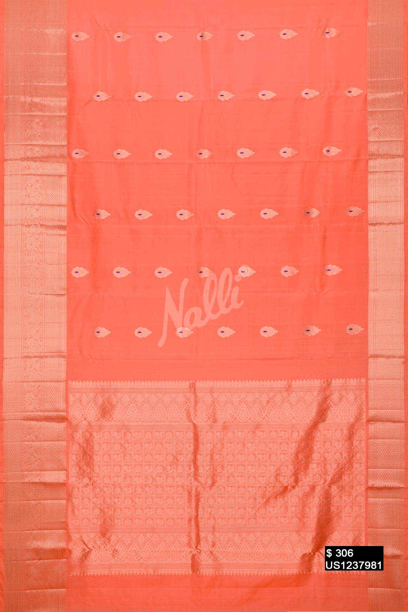 Peach Kanchipuram Silk Saree