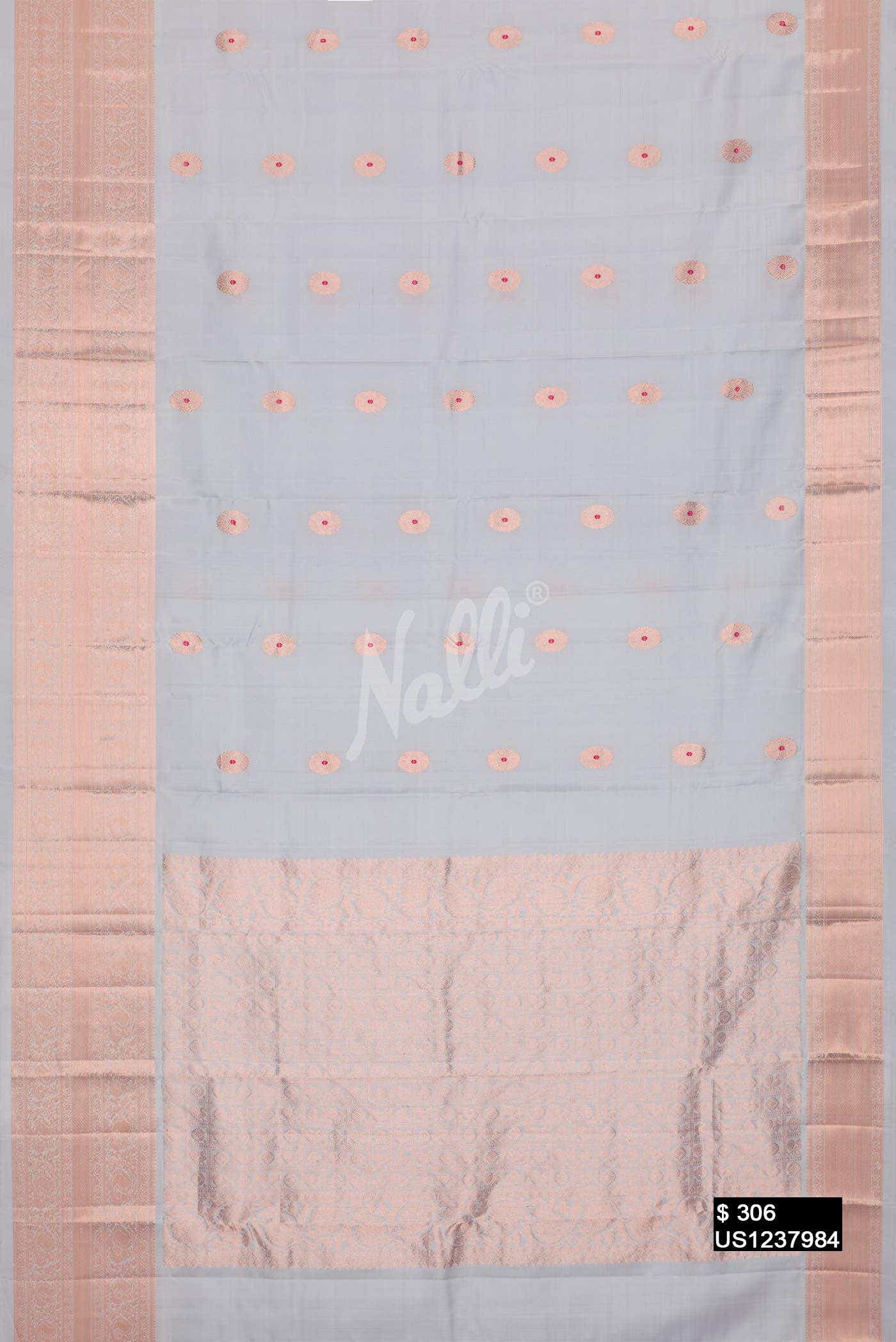Grey Kanchipuram Silk Saree