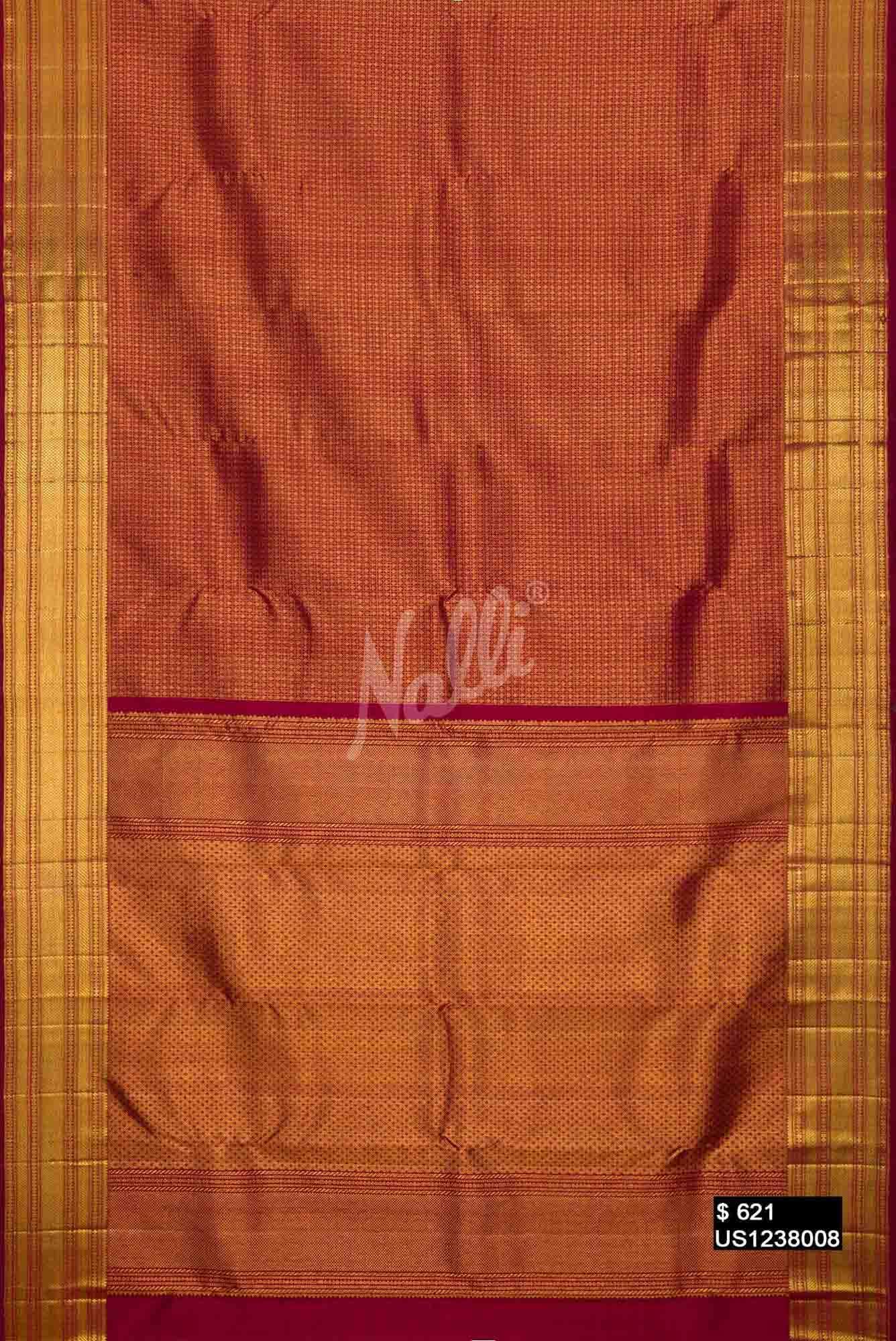 Maroon Kanchipuram Silk Saree