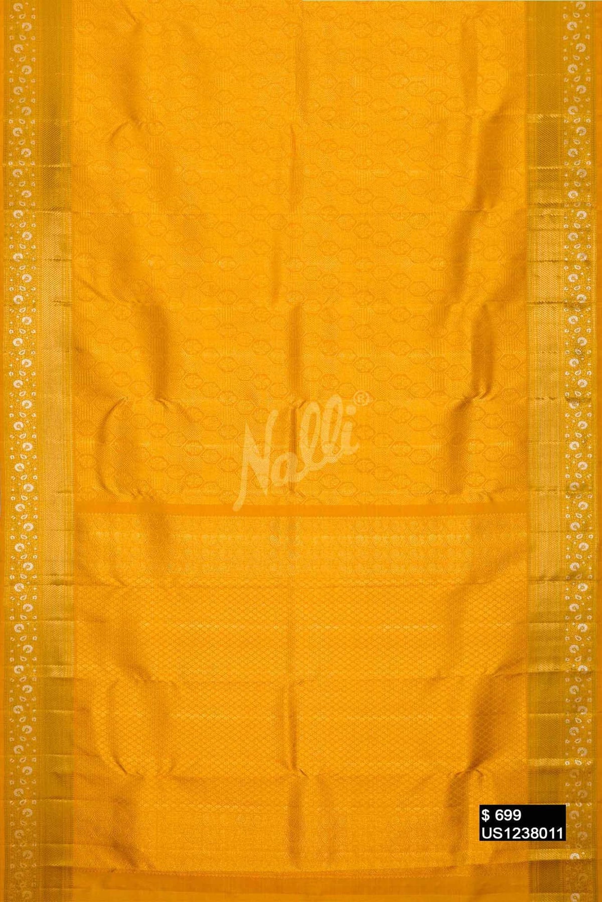 Mustard Kanchipuram Silk Saree