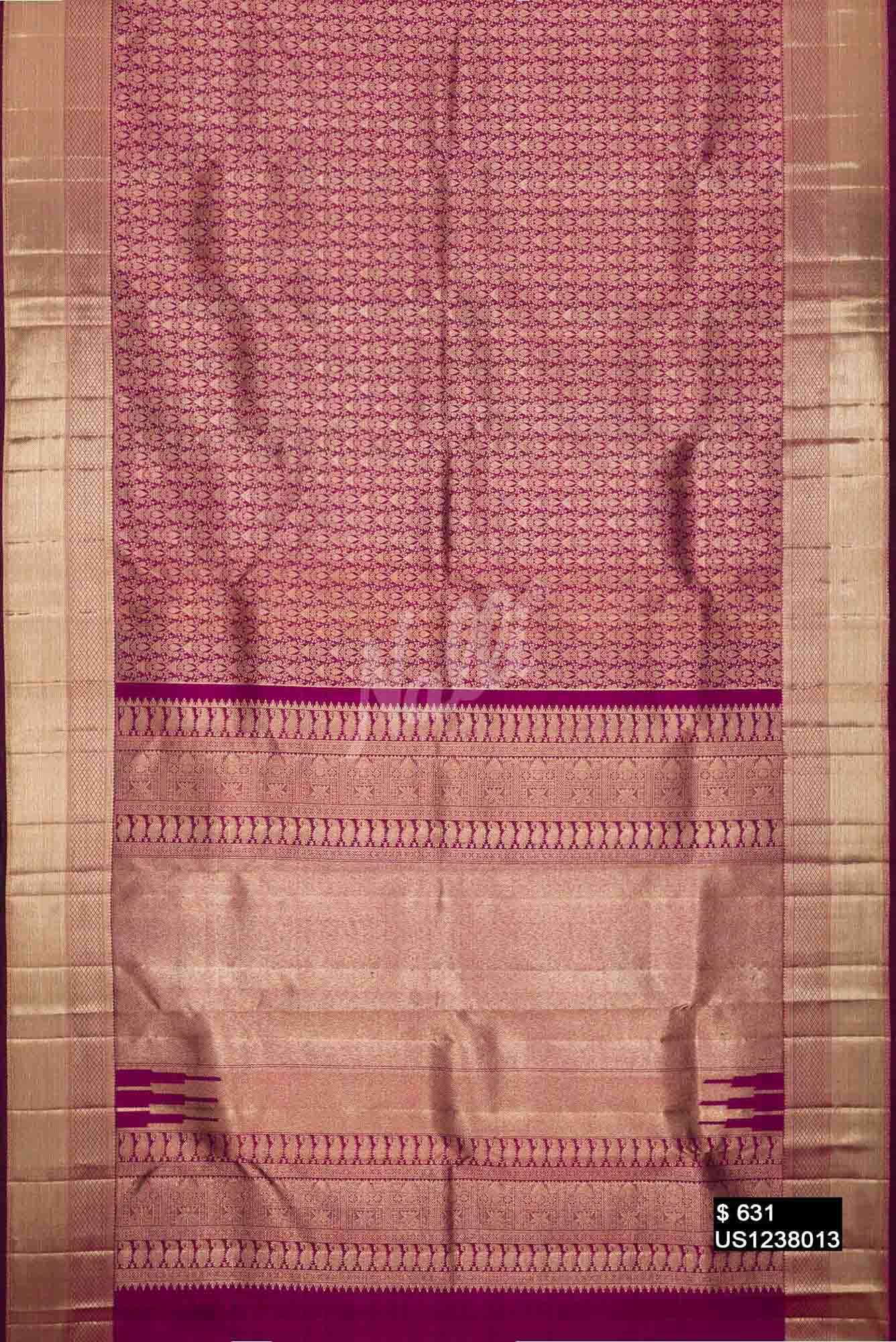 Purple Kanchipuram Silk Saree