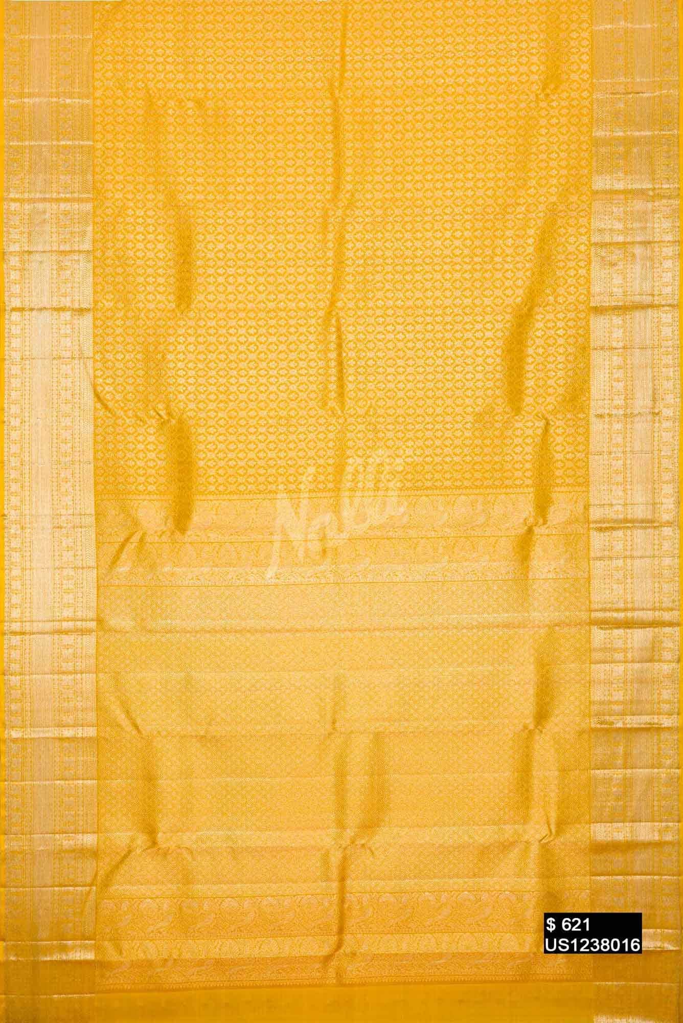 Yellow Kanchipuram Silk Saree