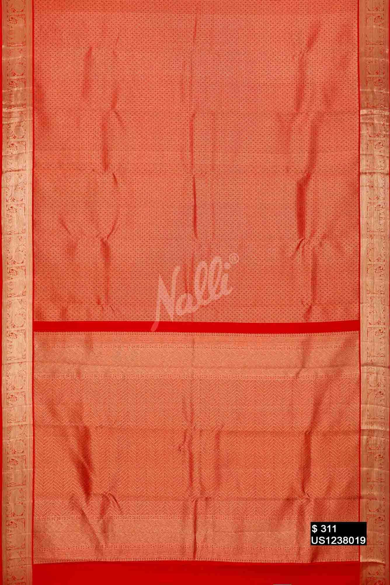 Orange Kanchipuram Silk Saree