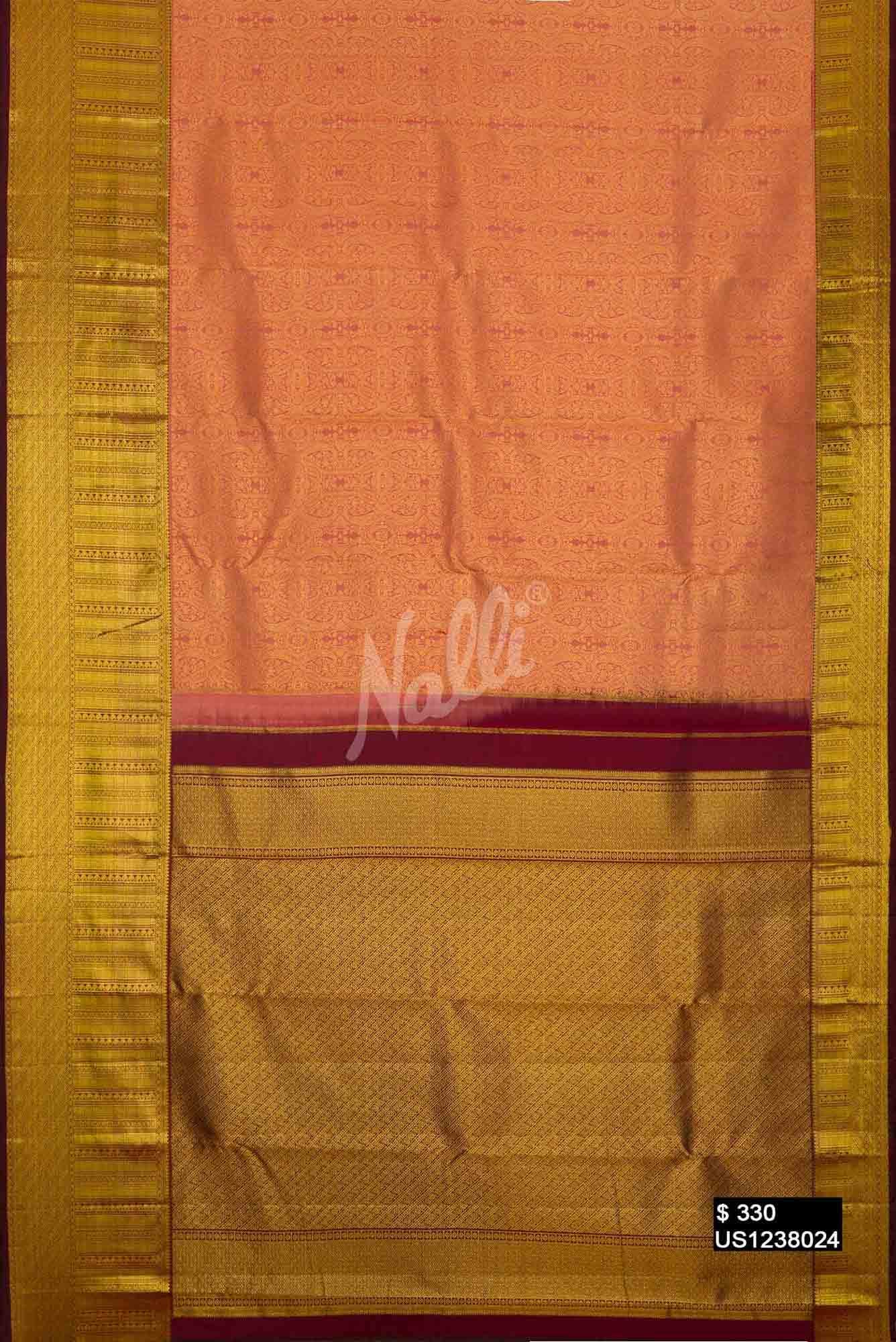 Brown Kanchipuram Silk Saree