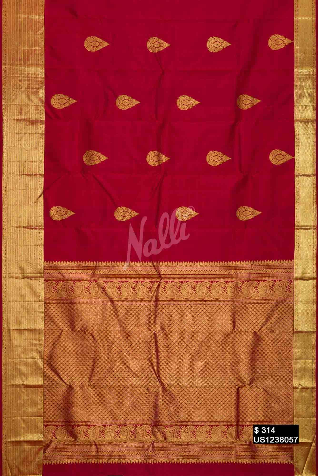 Maroon Kanchipuram Silk Saree