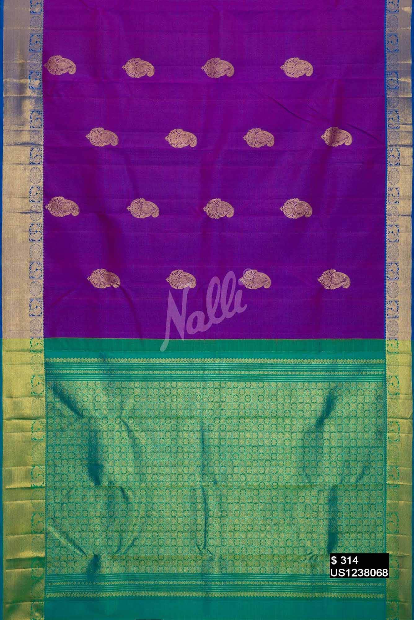 Purple Kanchipuram Silk Saree