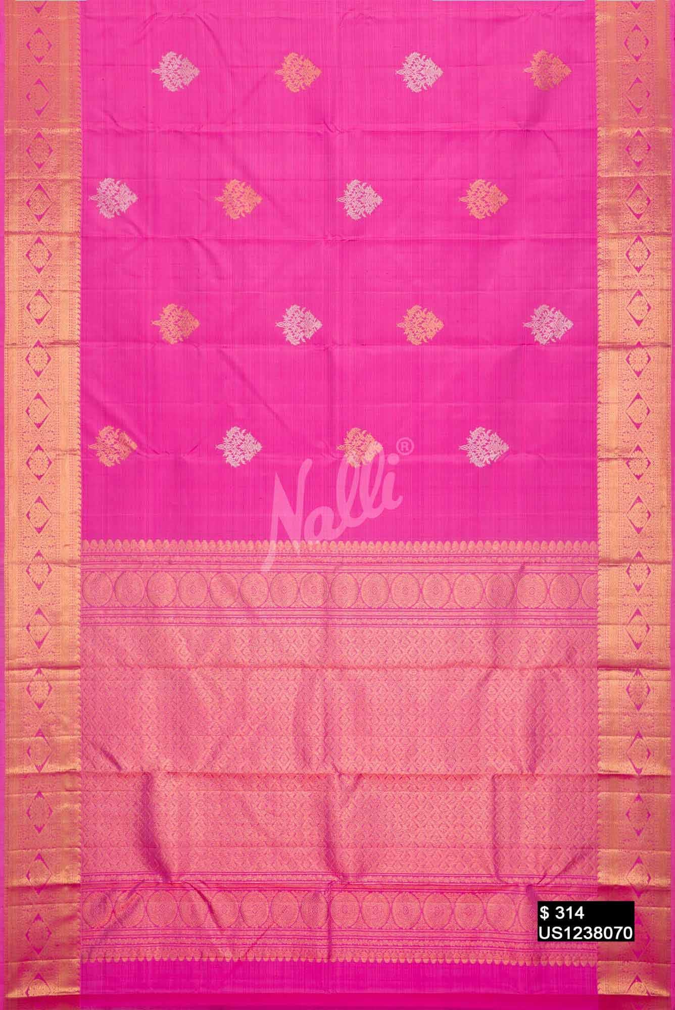 Pink Kanchipuram Silk Saree