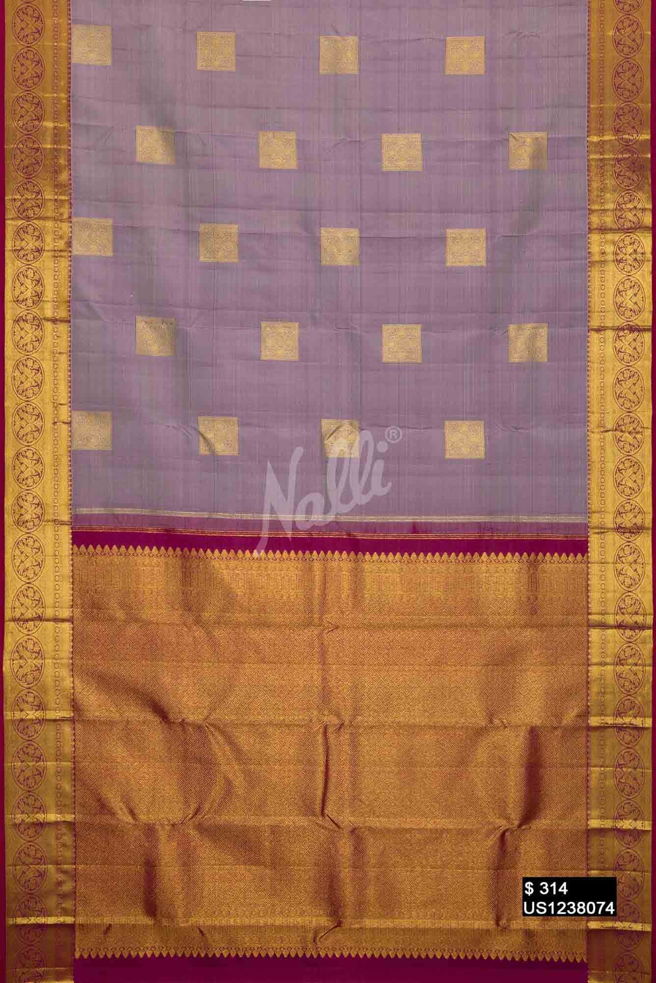 Lavender Kanchipuram Silk Saree