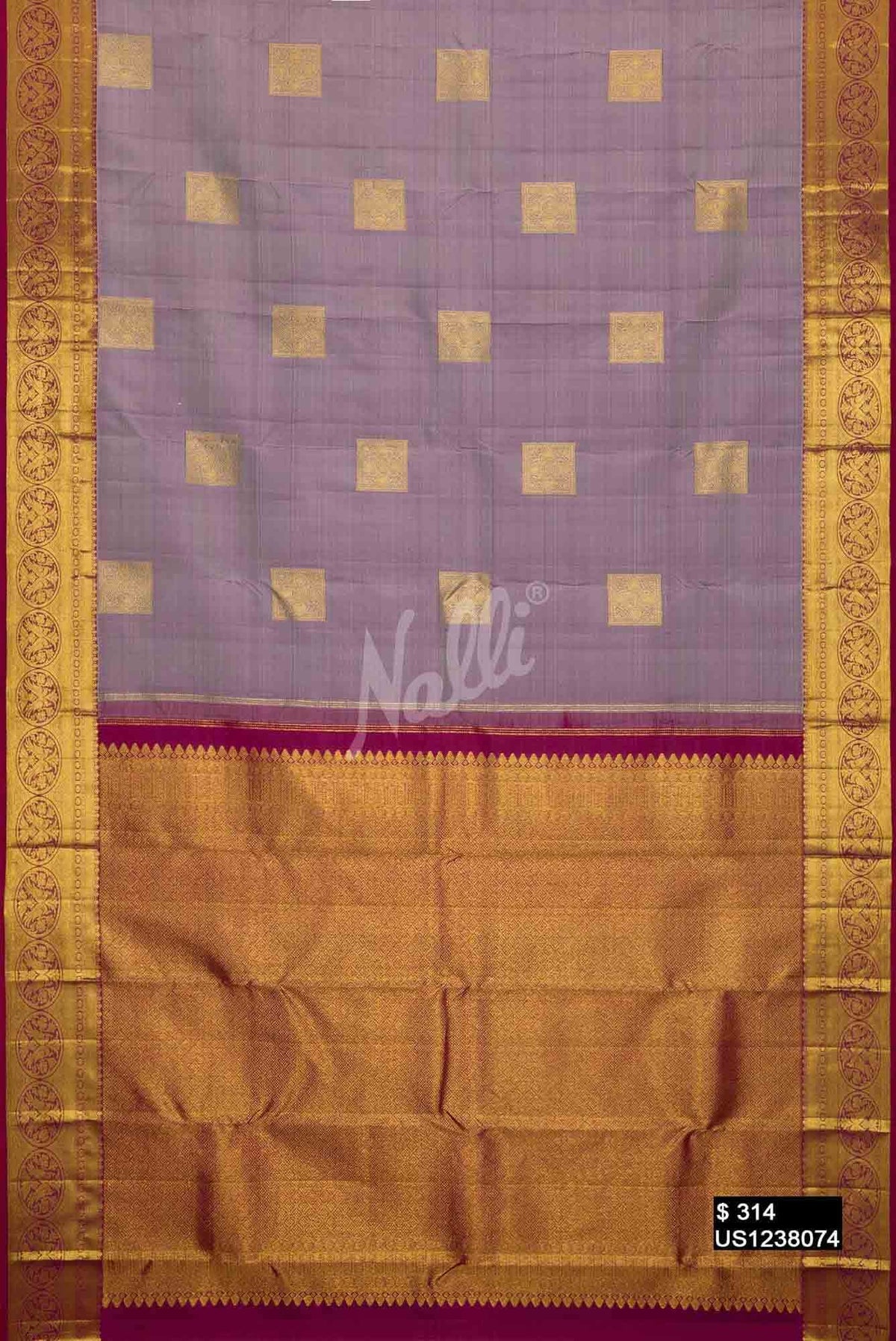 Lavender Kanchipuram Silk Saree