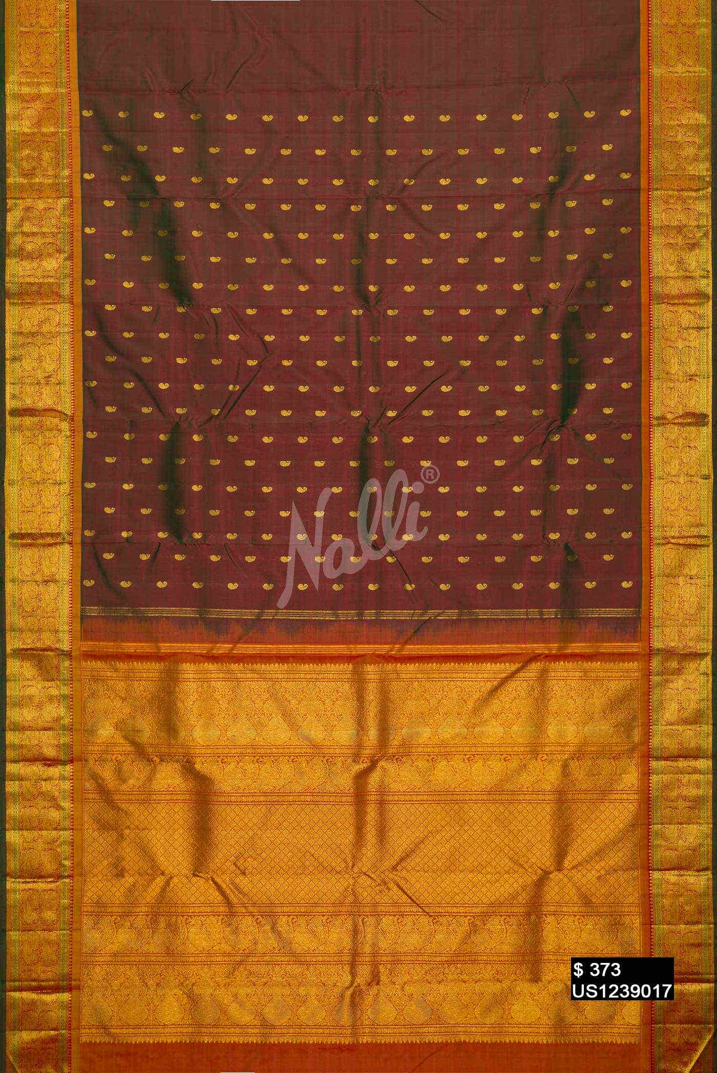 Mehandi Green Kanchipuram Silk Saree