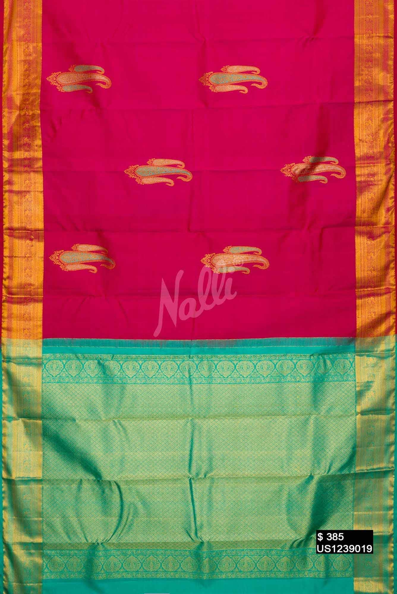 Dark Pink Kanchipuram Silk Saree