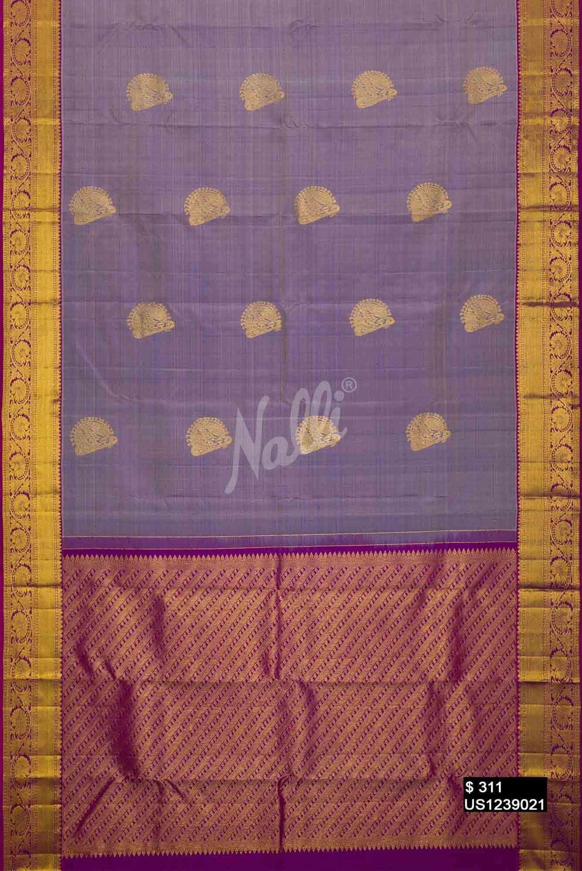 Lavender Kanchipuram Silk Saree
