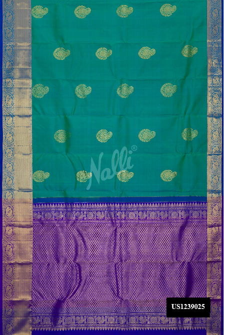 Sea Green Kanchipuram Silk Saree