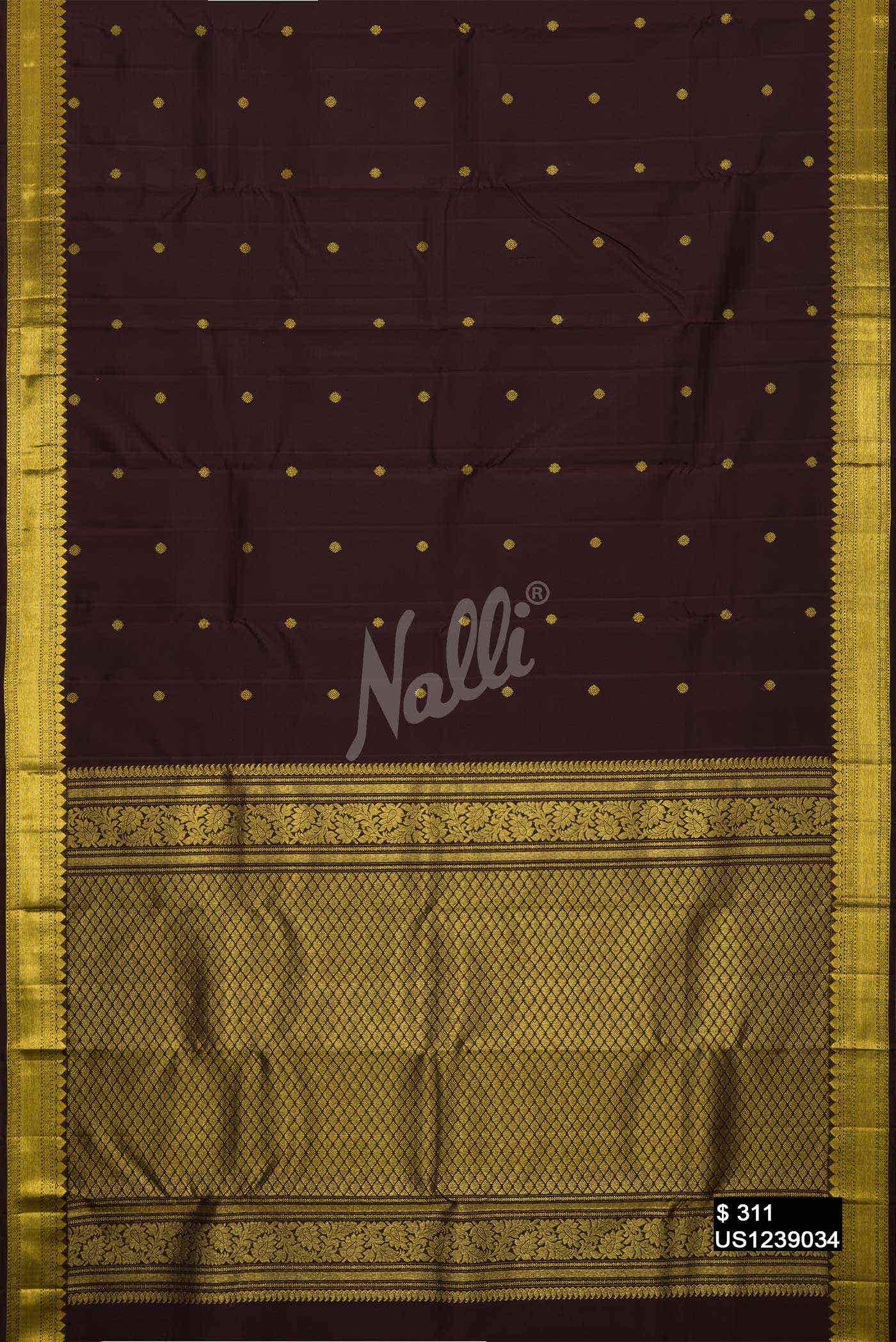 Brown Kanchipuram Silk Saree