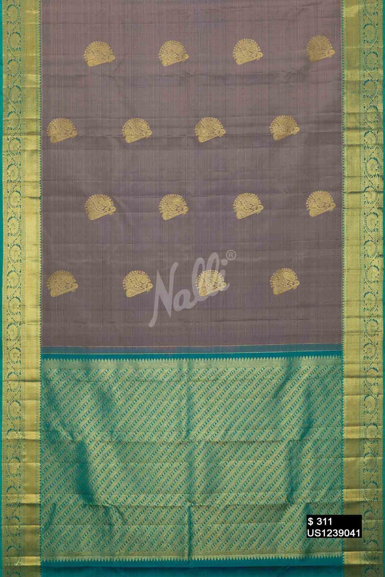 Grey Kanchipuram Silk Saree