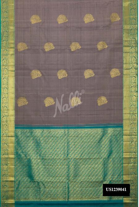 Grey Kanchipuram Silk Saree