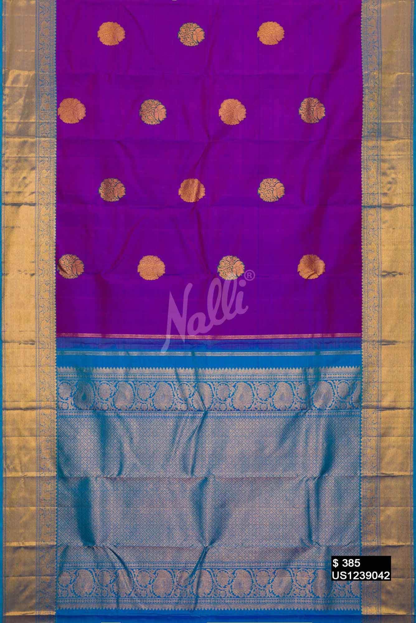 Purple Kanchipuram Silk Saree