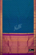 Peacock Blue Kanchipuram Silk Saree