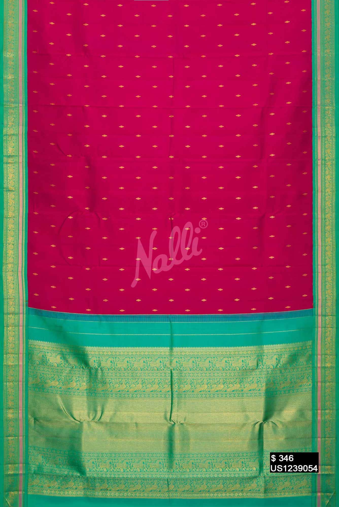 Dark Pink Kanchipuram Silk Saree