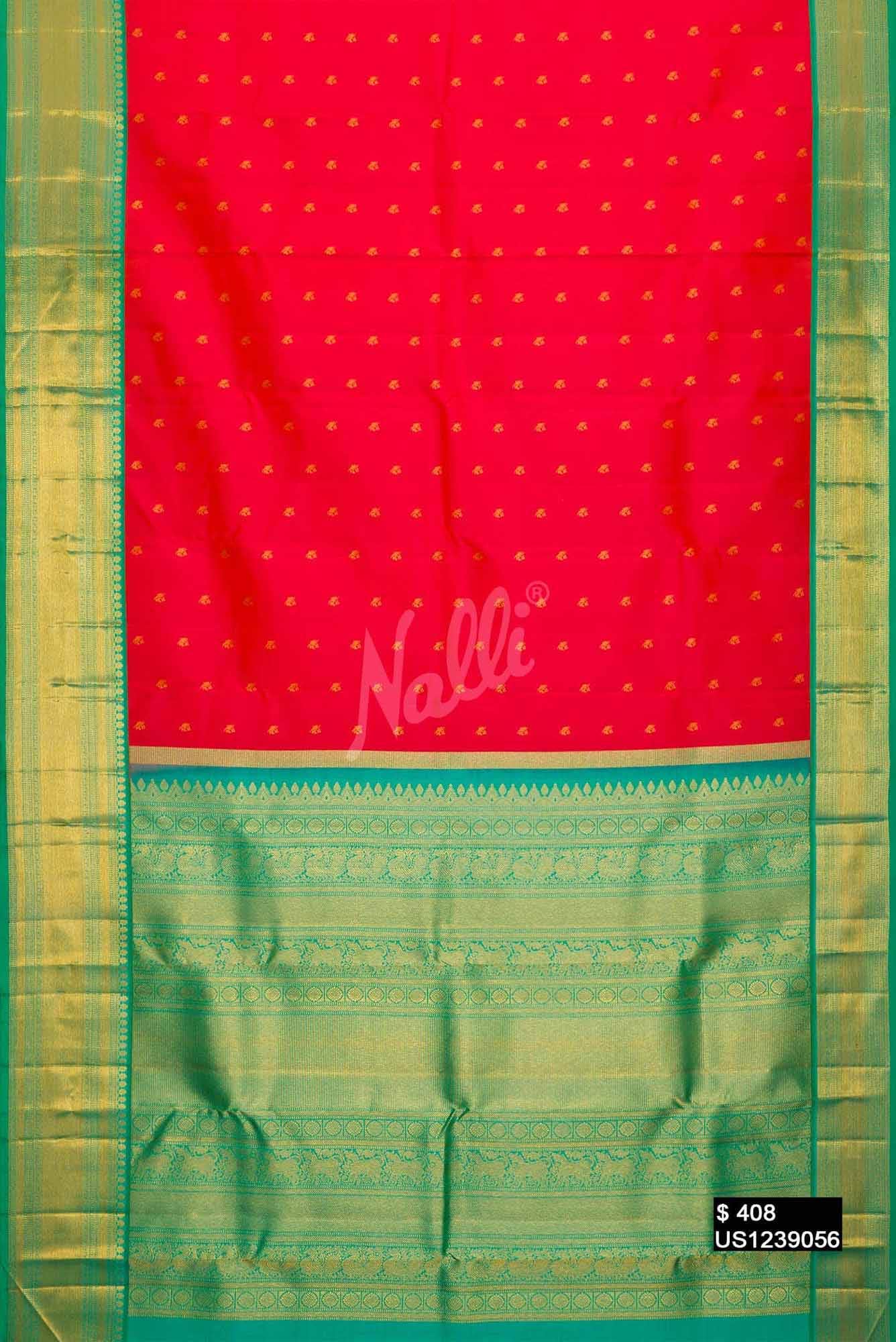 Orange Kanchipuram Silk Saree