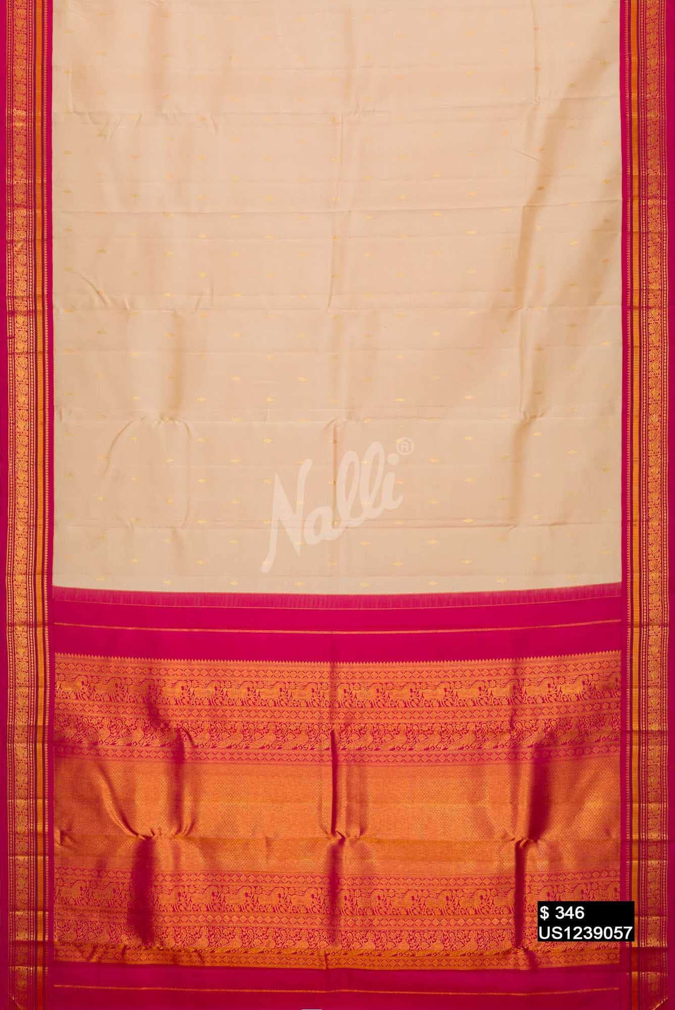 Sandal Kanchipuram Silk Saree