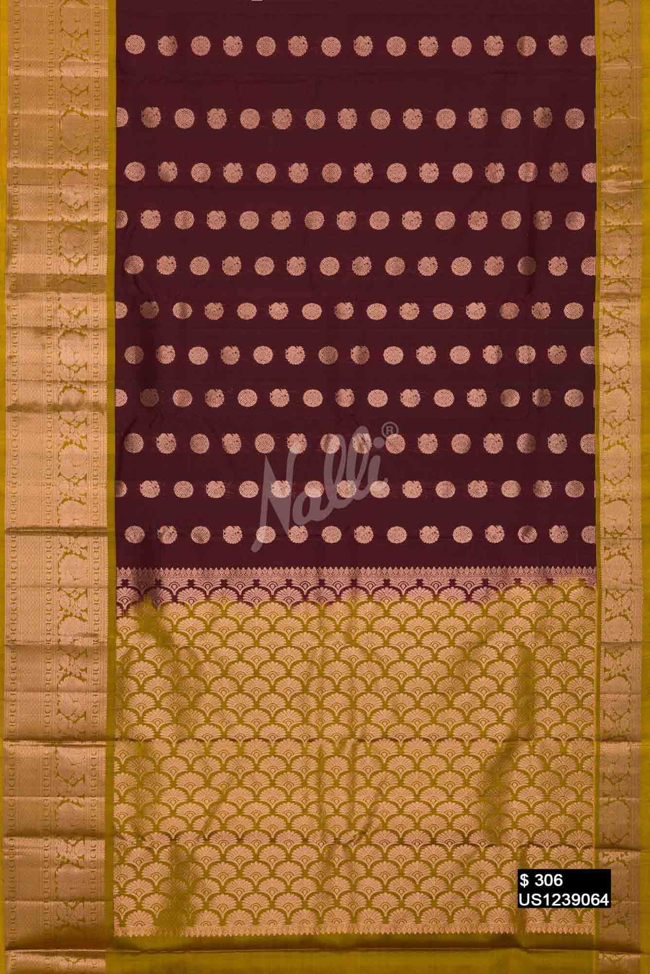 Brown Kanchipuram Silk Saree
