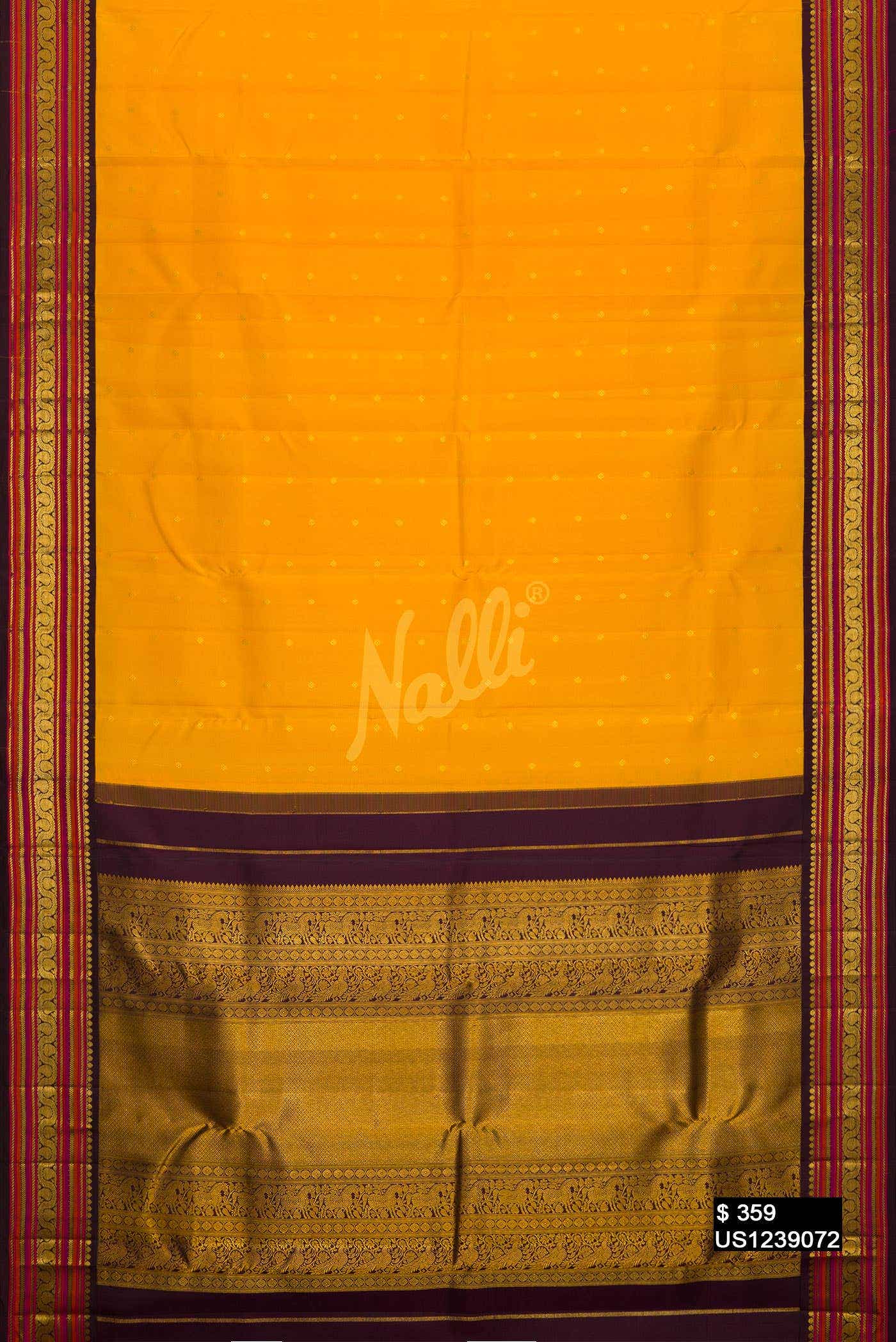 Yellow Kanchipuram Silk Saree