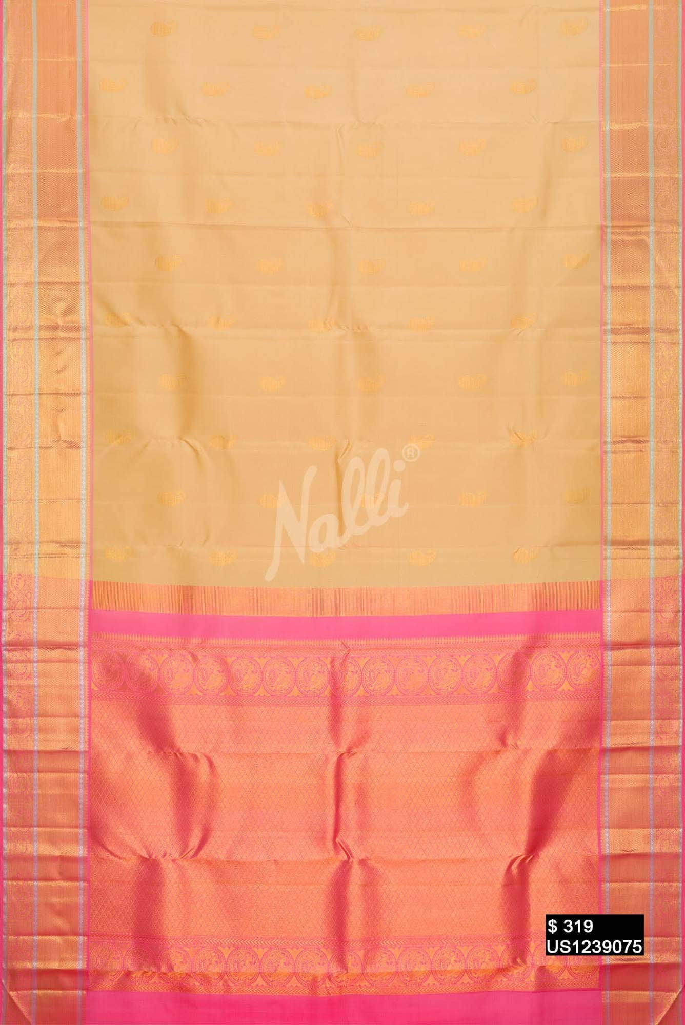 Sandal Kanchipuram Silk Saree
