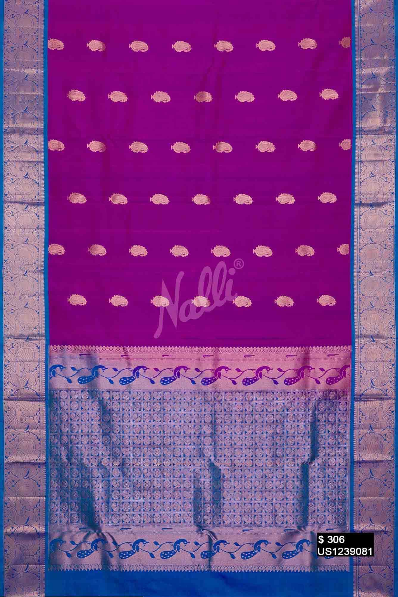 Purple Kanchipuram Silk Saree